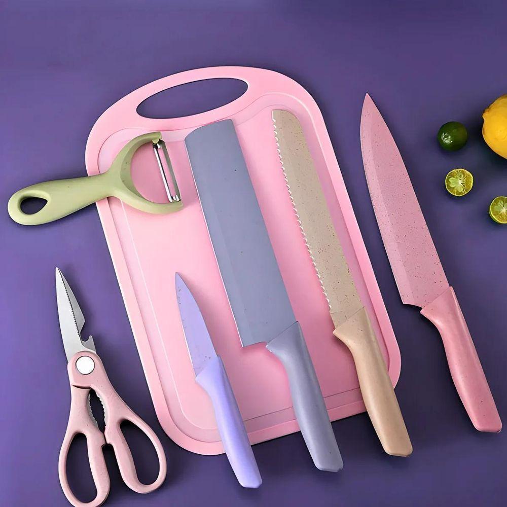 Conjunto Facas 6 Peças Aço Inoxidável Afiadas Cozinha - 5