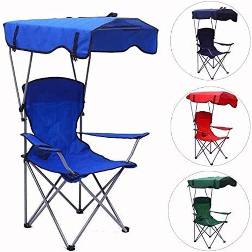 Cadeira Com Guarda Sol Pesca Praia Camping Banqueta Dobravel Grande Porta Copo Diretor 2 Em 1 - 4