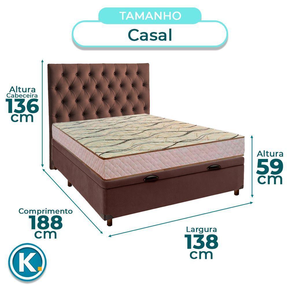 Kit Cama Box Bau + Cabeceira + Colchão Casal D33 - Maxsono - Paropas - 3