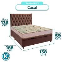 Kit Cama Box Bau + Cabeceira + Colchão Casal D33 - Maxsono - Paropas - 3