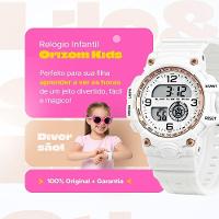 Relogio Digital Infantil Led Rosa + Oculos Sol Presente Qualidade Premium Pulseira Ajustavel Crianca