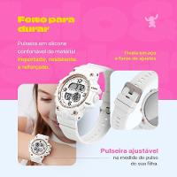 Relogio Digital Infantil Led Rosa + Oculos Sol Presente Qualidade Premium Pulseira Ajustavel Crianca - 5