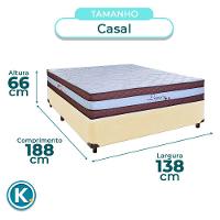 Cama Box Bege Casal + Colchão Molas Ensacadas Legaccy Paropas - 3