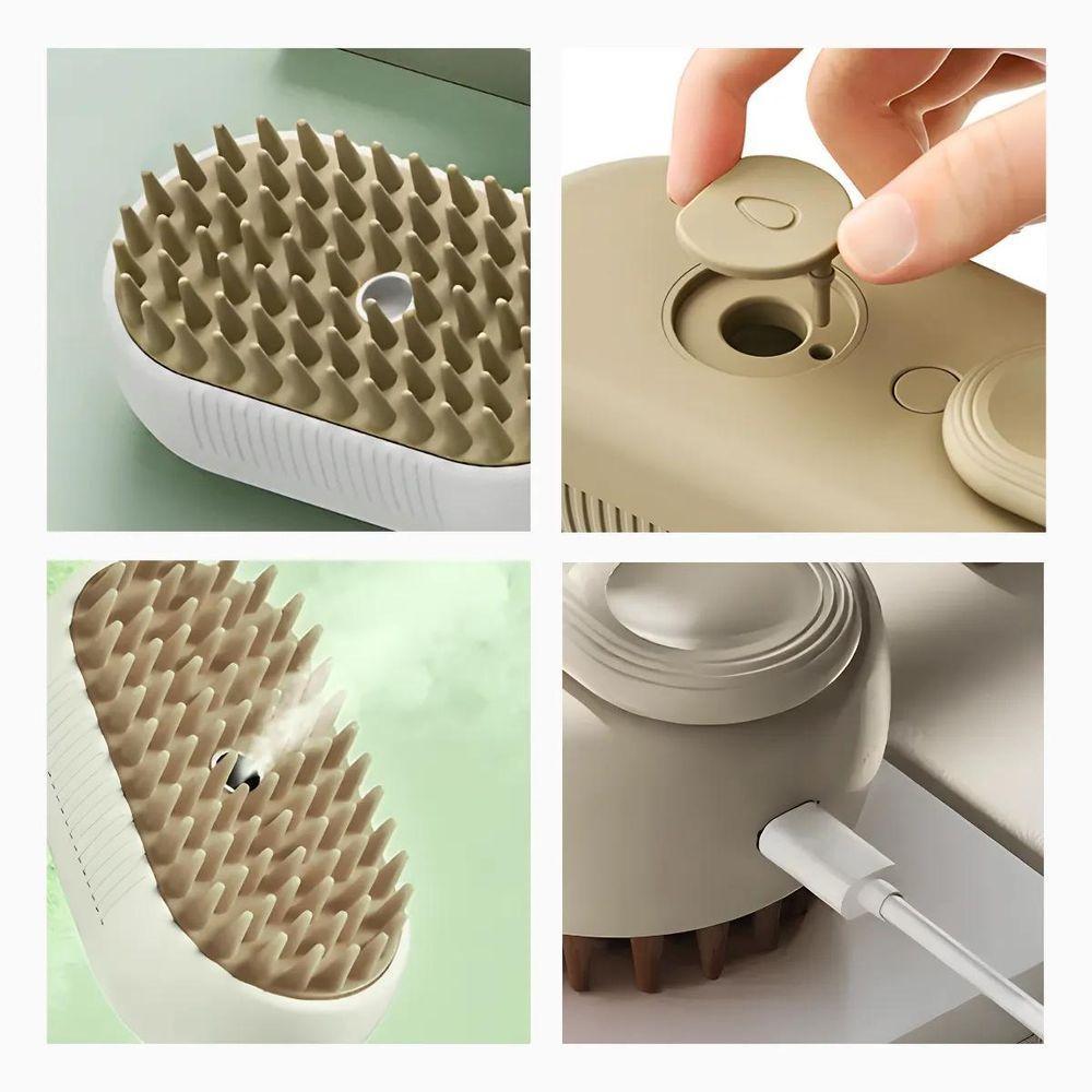 Escova Autolimpante 3 Em 1 Pets A Vapor Com Spray - 6