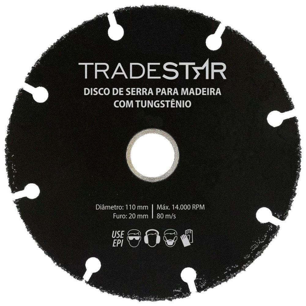 Disco Tungstenio 110 Mm Para Madeira Furo 20 Mm Tradestar - 2