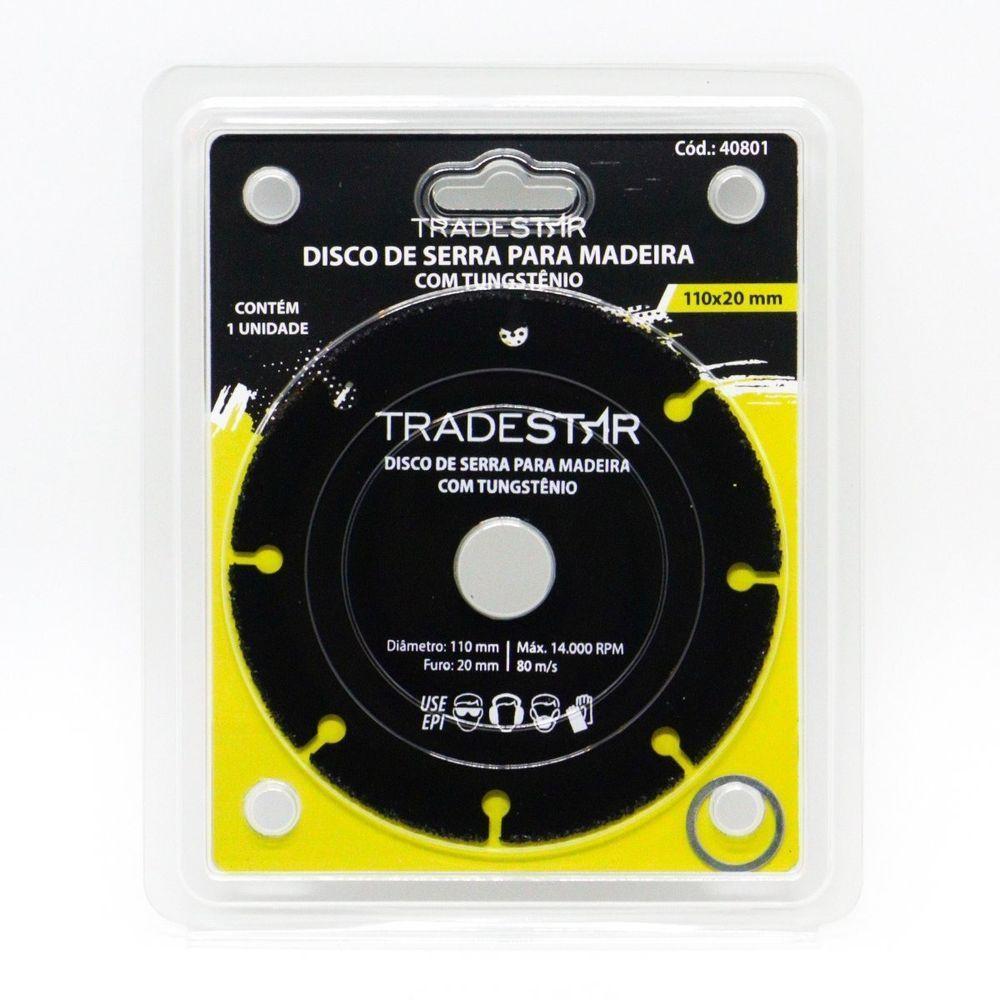 Disco Tungstenio 110 Mm Para Madeira Furo 20 Mm Tradestar - 3