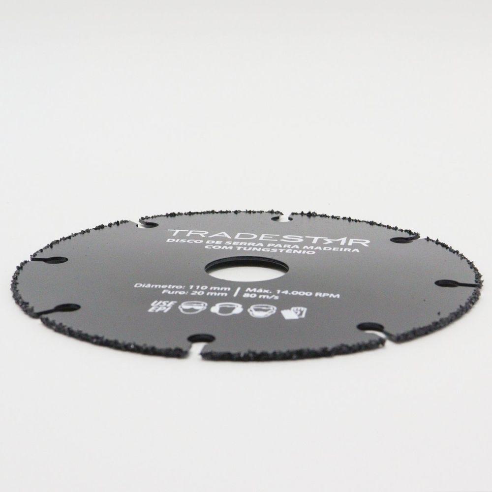 Disco Tungstenio 110 Mm Para Madeira Furo 20 Mm Tradestar - 4