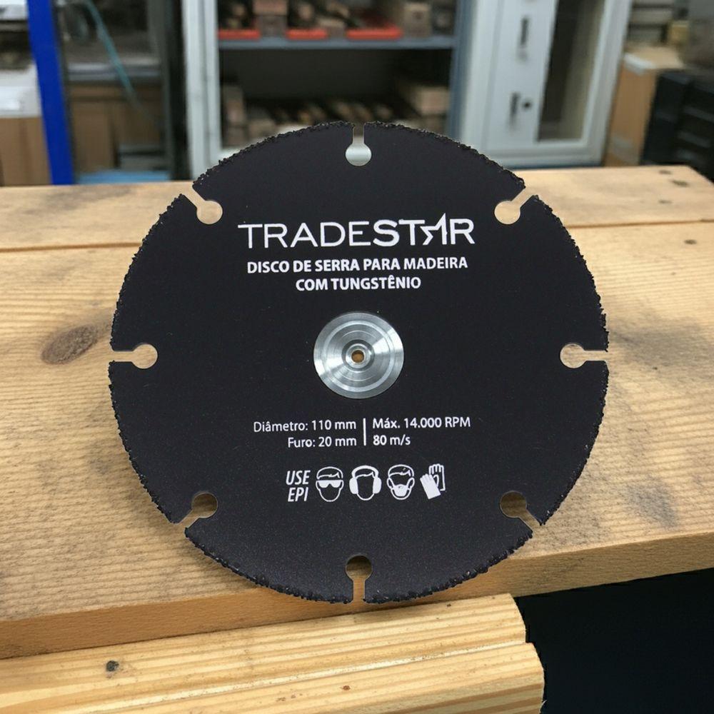 Disco Tungstenio 110 Mm Para Madeira Furo 20 Mm Tradestar - 6