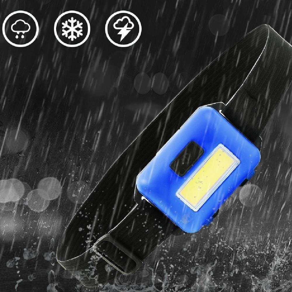 Lanterna Farol Cabeça Multiuso Bike Moto Camping Trilha Pesca Corrida Sinalizador Testa Pilha Azul - 3