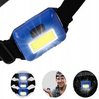 Lanterna Farol Cabeça Multiuso Bike Moto Camping Trilha Pesca Corrida Sinalizador Testa Pilha Azul