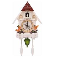 Relogio Cuco Classico Pendulo Musical Estilo Madeira Passaro Branco Luxo Design Retro Decorativo - 1
