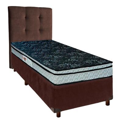 Kit Cabeceira + Cama Box + Colchão Solteiro D28 Conforto Paropas