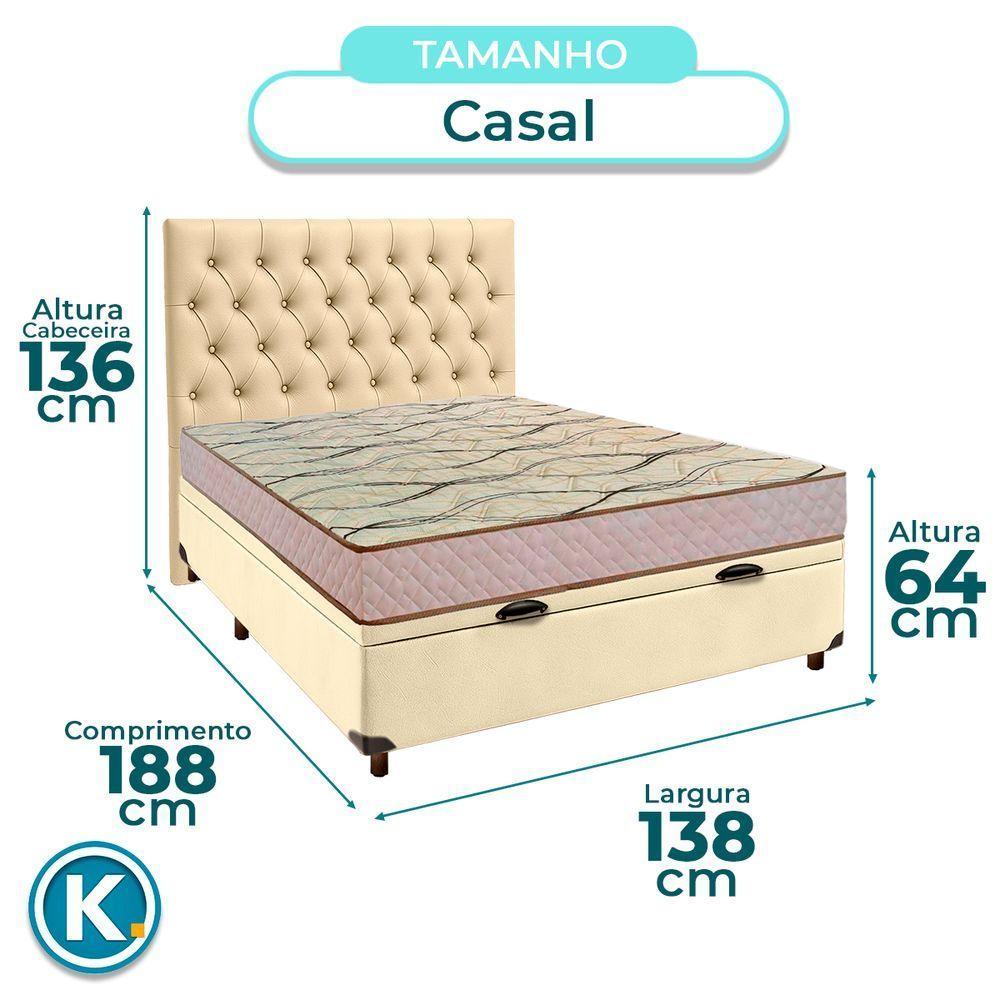Conjunto Cama Box Bau Blindado Casal + Colchão D33 Maxsono Paropas + Cabeceira - 3