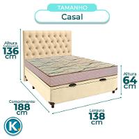Conjunto Cama Box Bau Blindado Casal + Colchão D33 Maxsono Paropas + Cabeceira - 3