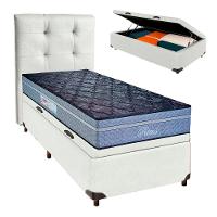 Kit Cama Box Bau + Cabeceira + Colchão Solteiro Molas Ensacadas - Petrus - Paropas - 1