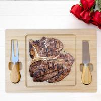 Kit Tabua Queijo Frios Em Bambu Talheres Faca Garfo Inox Completo Petisqueira Churrasco Multiuso - 2