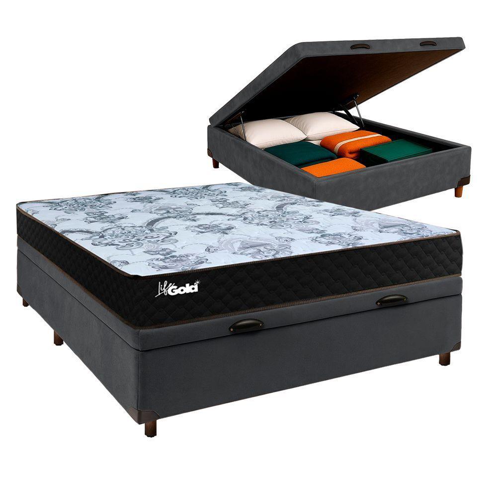 Colchão Casal Molas Ensacadas + Bau Blindado - Life Gold Paropas - 1