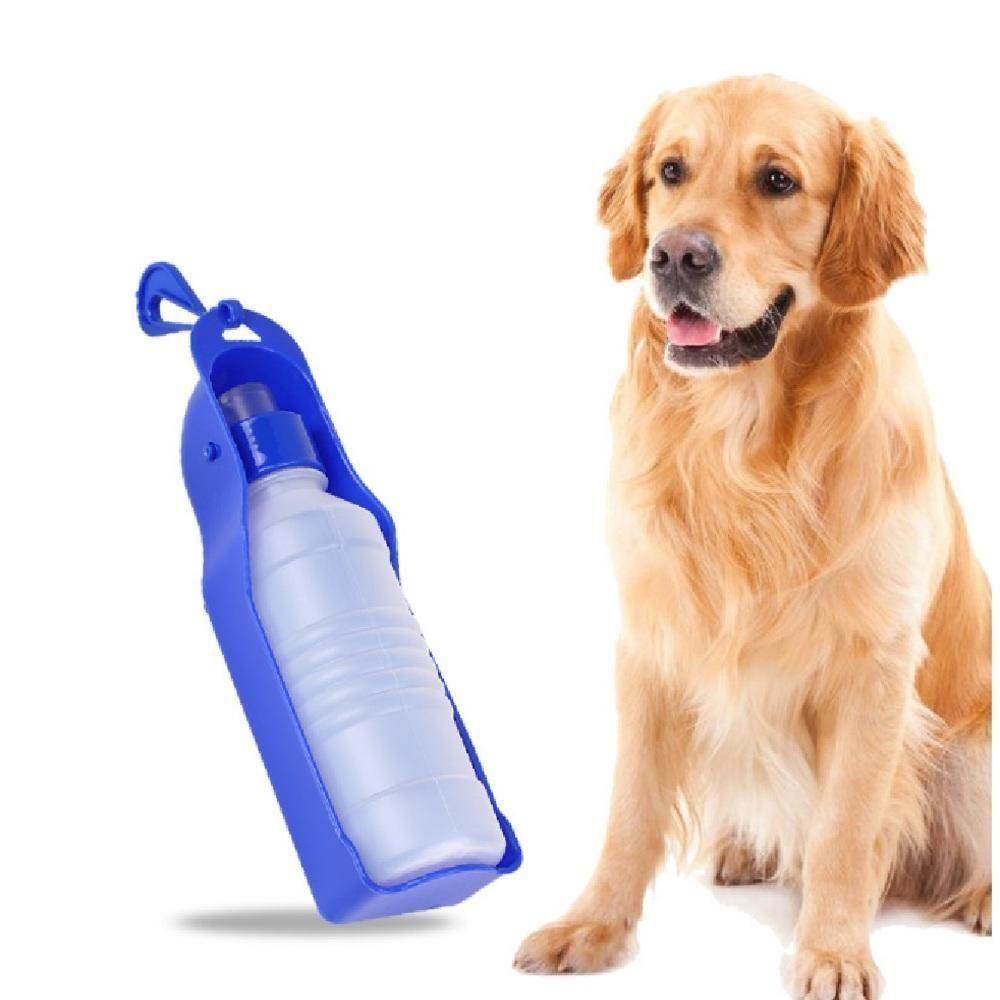 Bebedouro Pet Portátil Garrafa água Cachorro Passeio Viagem Carro 500ml Grande Azul - 1