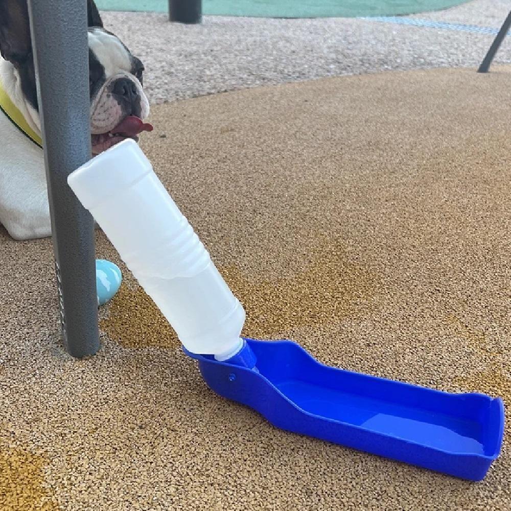 Bebedouro Pet Portátil Garrafa água Cachorro Passeio Viagem Carro 500ml Grande Azul - 7
