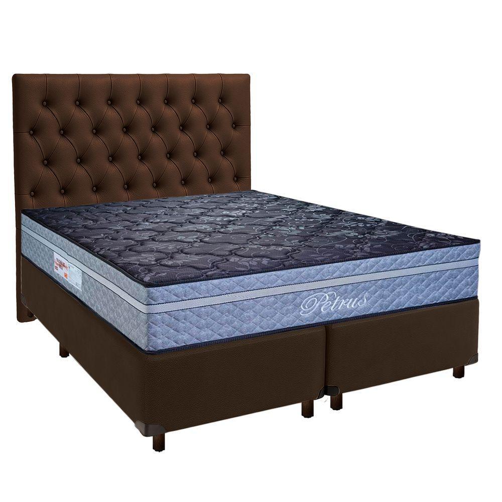 Kit Cama Box + Cabeceira + Colchão Queen Molas Ensacadas - Petrus - Paropas - 1