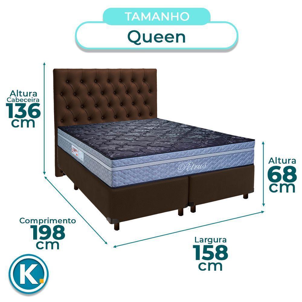 Kit Cama Box + Cabeceira + Colchão Queen Molas Ensacadas - Petrus - Paropas - 5