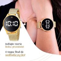 Relogio Preta Led Silicone + Relogio Feminino Digital Inox Qualidade Premium Pulseira Ajustavel Led - 2