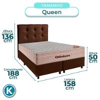 Kit Cama Box + Cabeceira + Colchão Queen Molas Ensacadas - Airtech - Ortobom - 3
