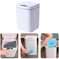 Lixeira Inteligente 16 Litros Com Sensor Automatico Touch Recarregavel Cozinha Banheiro Branco - 2