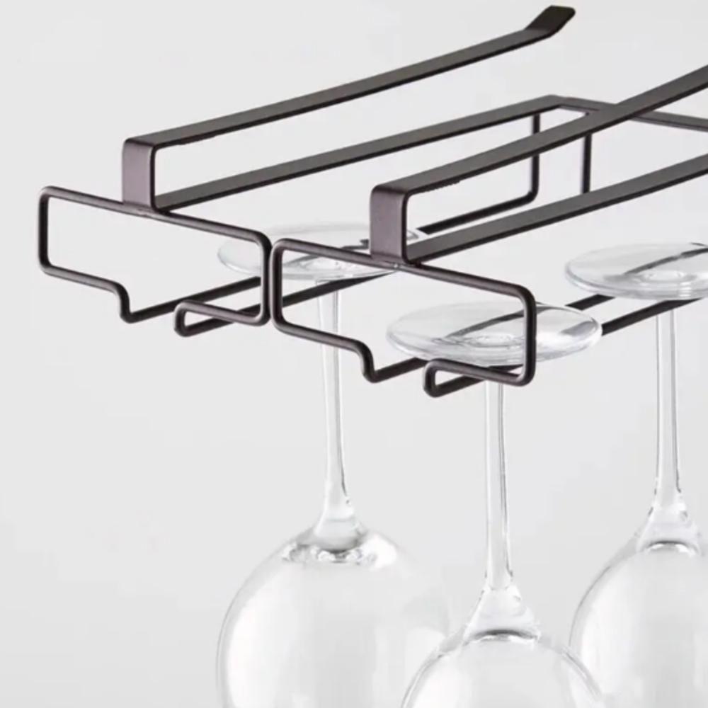 Suporte Duplo Copos Organizador Taças Vinho Armario Encaixe Porta Copo Gin Cozinha Armario Suspenso - 5