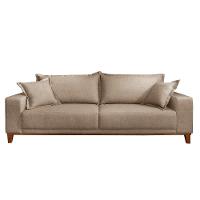 Sofá Fixo Argos 3 Lugares Luxo 1,80 M Castellar Móbile Linho Bege - 1