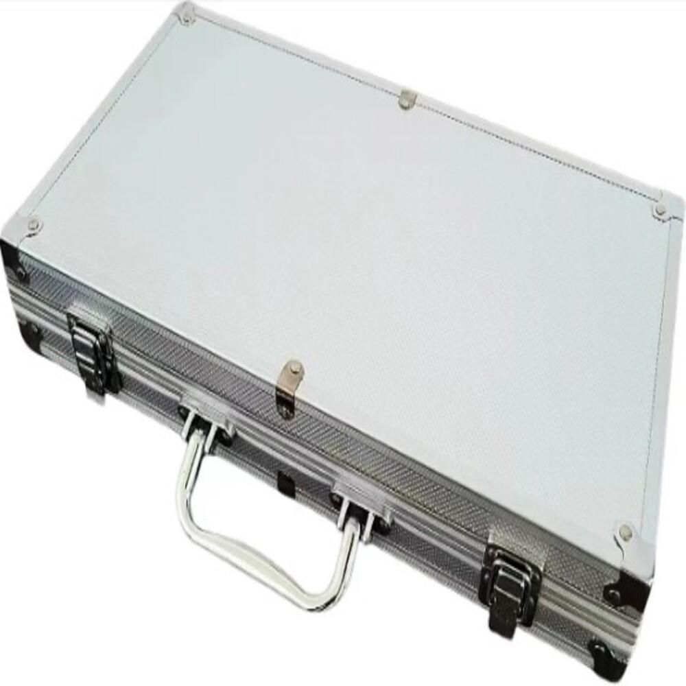 Maleta Poker 200 Fichas Aluminio Profissional Jogo Oficial Baralho Dados Kit Completo - 2