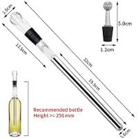 Kit Bastao Resfriador Vinho E Bico Dosador Aerador Garrafa Decantador Em Inox Luxo - 9