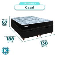 Conjunto Cama Box Bau Blindado Casal + Colchão Molas Ensacadas Life Gold Paropas - 3