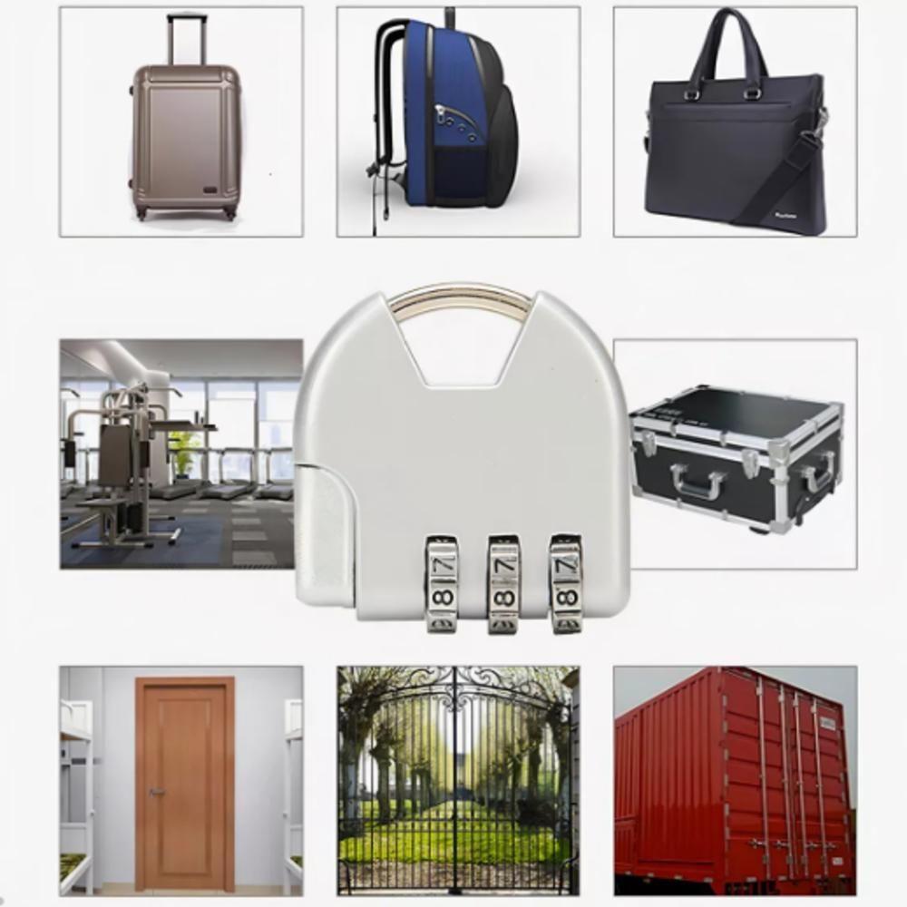 Cadeado Segredo Senha Tsa Ajustavel Antifurto Portatil Mala Mochila Armario Aeroporto Viagem Leve - 4