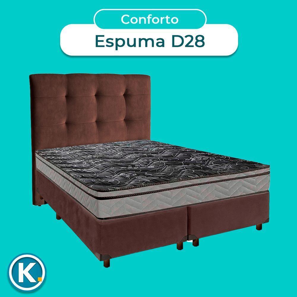 Conjunto Cama Box Blindado Casal + Colchão D28 Conforto Paropas + Cabeceira - 4