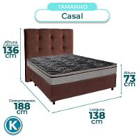 Conjunto Cama Box Blindado Casal + Colchão D28 Conforto Paropas + Cabeceira - 3