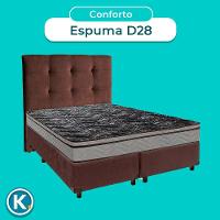 Conjunto Cama Box Blindado Casal + Colchão D28 Conforto Paropas + Cabeceira