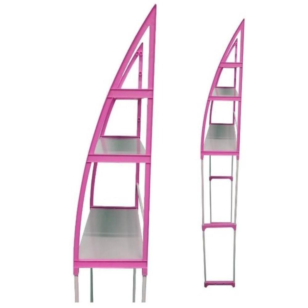 Estante Rack Organizadora Multiuso 3 Prateleiras Lavanderia Banheiro Cozinha Portátil Rosa - 5