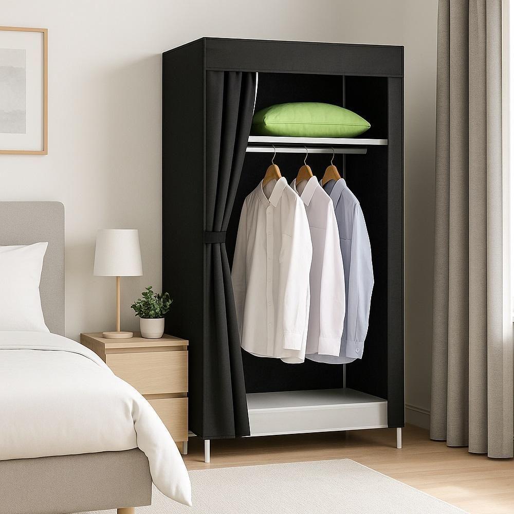 Guarda Roupa Portatil Armario Arara Cabideiro Prateleira Organizador Praia Camping Desmontavel - 4