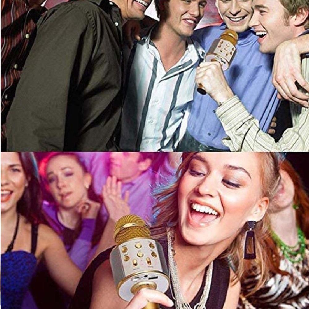 Microfone Karaokê Bluetooth Portátil Infantil Sem Fio Alto-falante Show Festa Escola Youtuber - 9