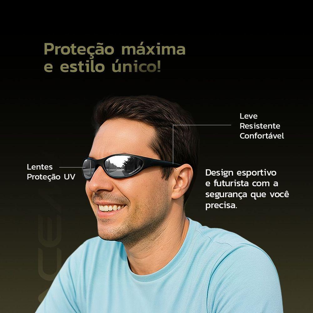 Oculos Espelhado Protecao Bike Esportivo Ciclismo Uv Presente Uv400 Original Qualidade Premium Preto - 6