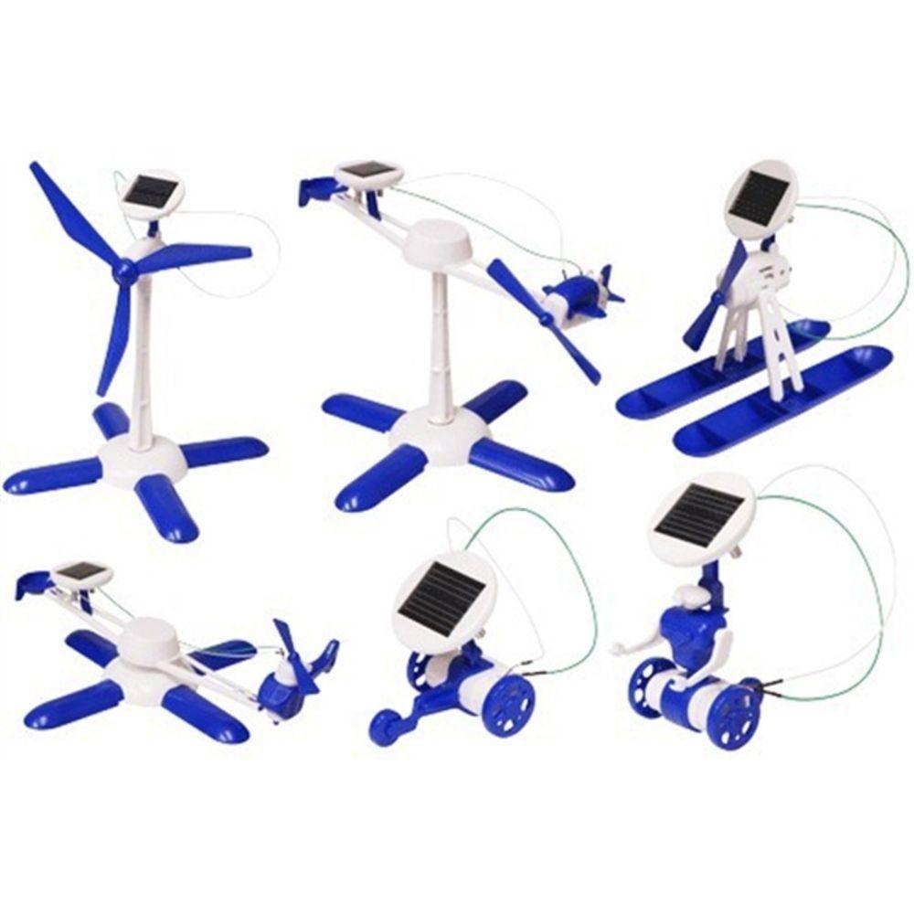 Kit Robo Solar 6 Em 1 Robotica Brinquedo Montar Helicoptero Dinossauro Educativo Placa Energia - 4