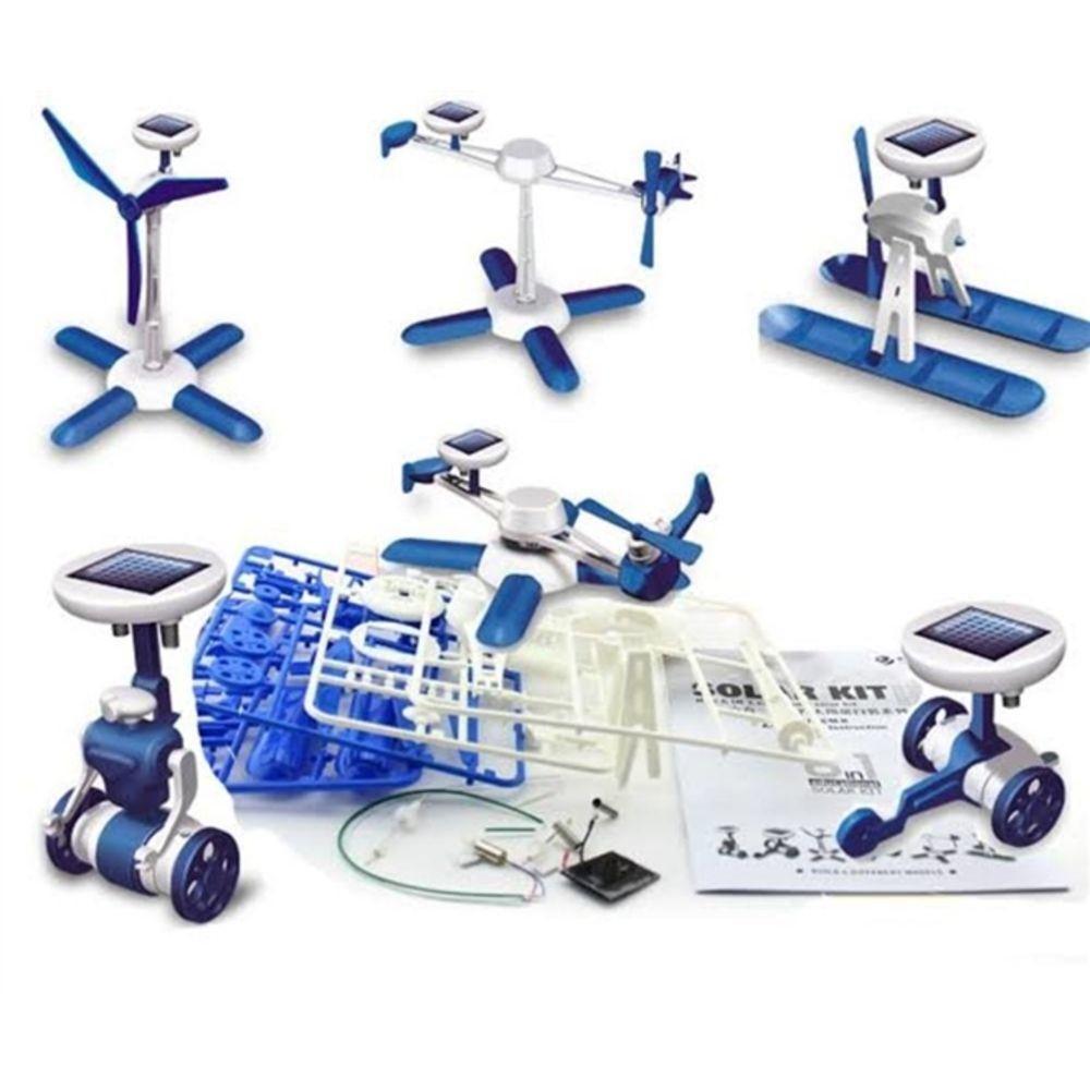 Kit Robo Solar 6 Em 1 Robotica Brinquedo Montar Helicoptero Dinossauro Educativo Placa Energia - 5