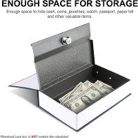 Cofre Camuflado Com Chave Livro Secreto Falso Porta Joias Dinheiro Documentos Em Metal Estante - 3