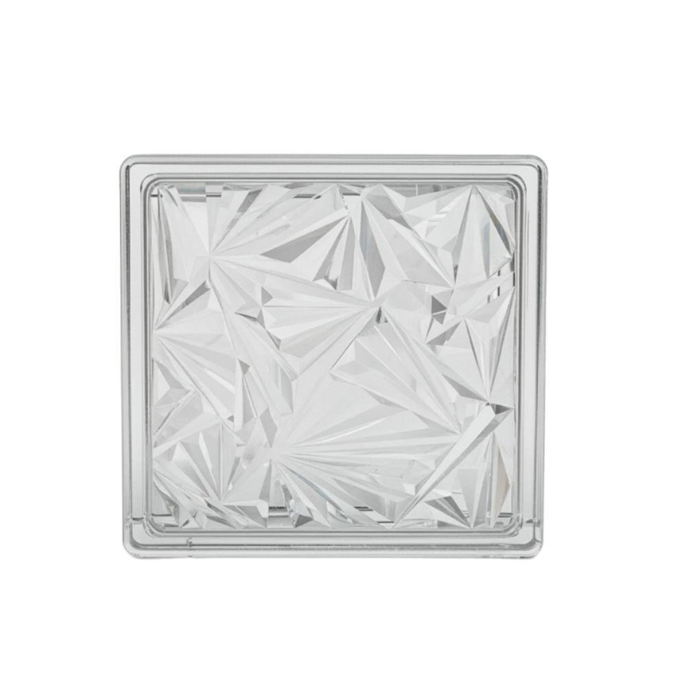 Tijolo De Vidro 19 X 19 X 8 Cm Floral Gelo Translúcido 06 Unidades Tradestar - 2