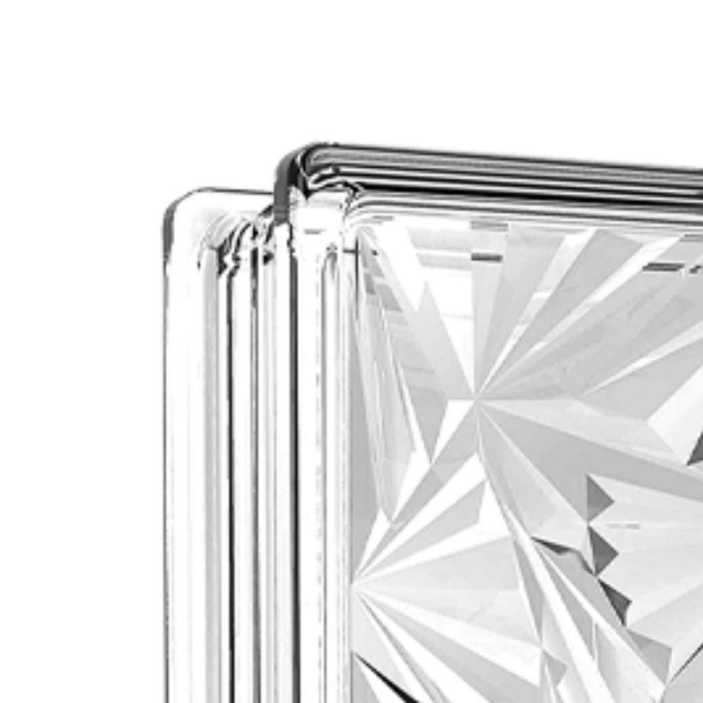 Tijolo De Vidro 19 X 19 X 8 Cm Floral Gelo Translúcido 06 Unidades Tradestar - 4