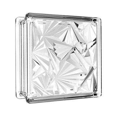 Tijolo De Vidro 19 X 19 X 8 Cm Floral Gelo Translúcido 06 Unidades Tradestar