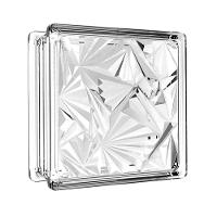 Tijolo De Vidro 19 X 19 X 8 Cm Floral Gelo Translúcido 06 Unidades Tradestar - 1