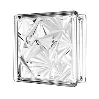 Tijolo De Vidro 19 X 19 X 8 Cm Floral Gelo Translúcido 06 Unidades Tradestar - 3