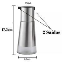 Kit Galheteiro Inox Vidro Com Suporte Porta Azeite Vinagre Completo 3 Pecas Cozinha Luxo 230mlrte - 6